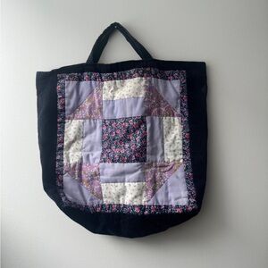 Quilted & Corduroy Floral Patchwork Tote Bag